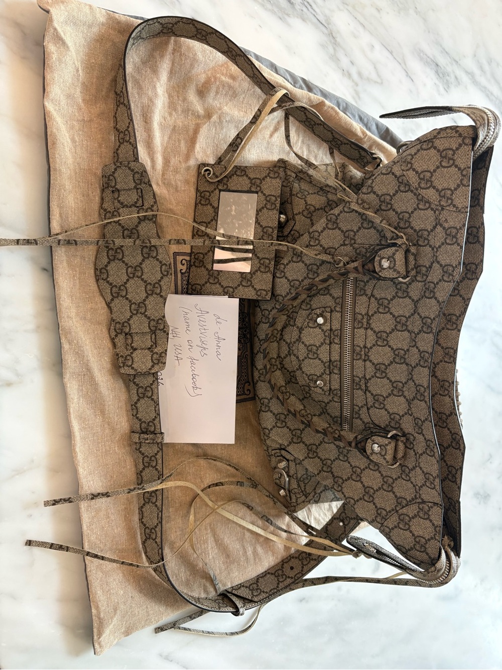 Gucci Brown GG Monogram Shoulder Bag
